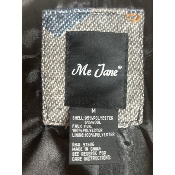 Me Jane Aztec Navajo Print Vest Womens Tag M Wool Blend Faux Fur Southwestern - Picture 5 of 16